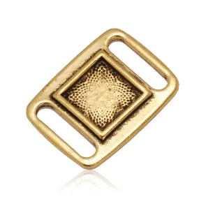 10x10MM Antique Gold Blank Rectangle Slider border,Shoelace charms,slider frame Spacer,Bead Frame charms,zinc alloy filled,20pcs