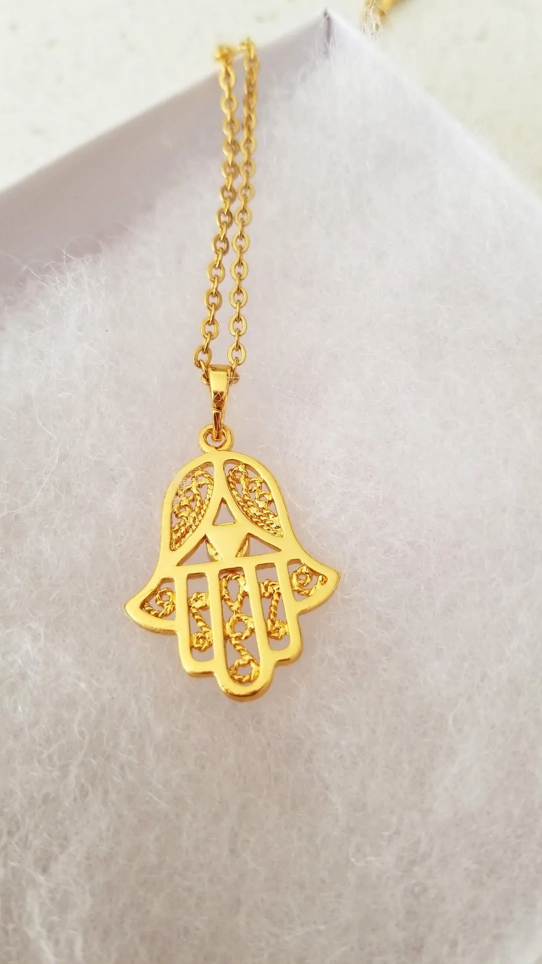 24K Gold Filled  Hamsa Necklace