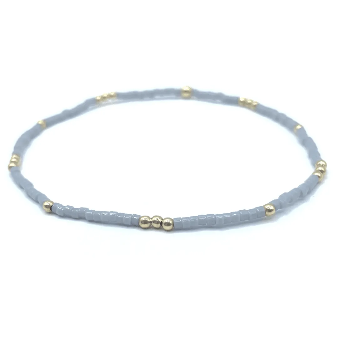 2mm Newport CLOUD GRAY + Gold Filled Waterproof Bracelet