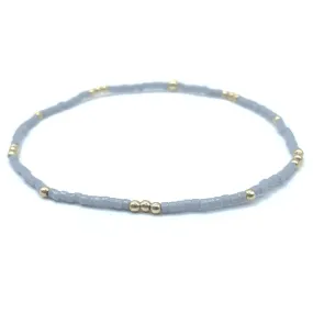 2mm Newport CLOUD GRAY + Gold Filled Waterproof Bracelet