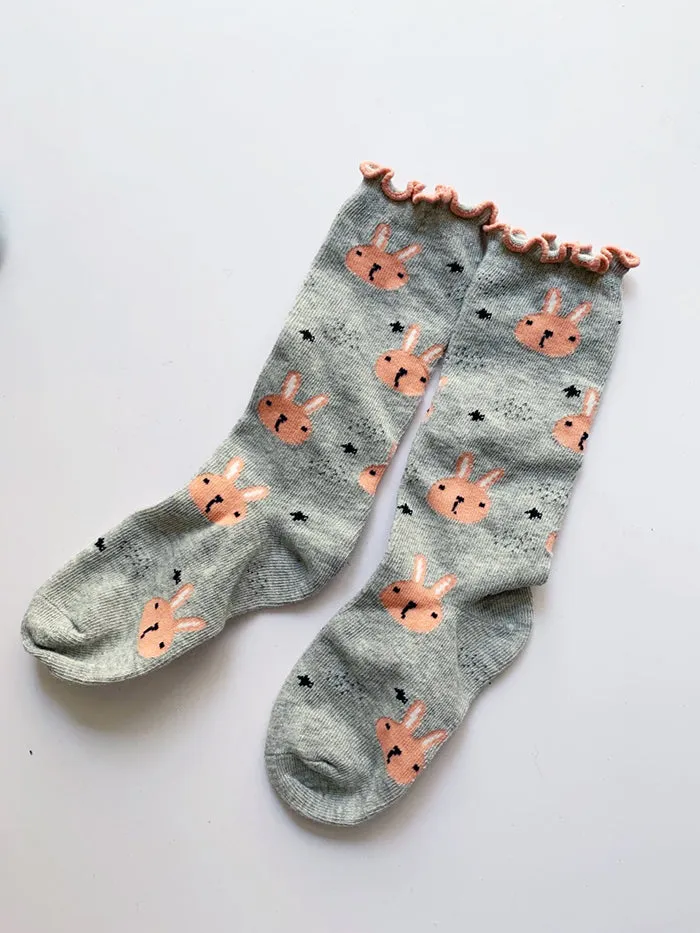 3 Pack Kids' Socks | Cotton | Flamingo+Cat+Rabbit