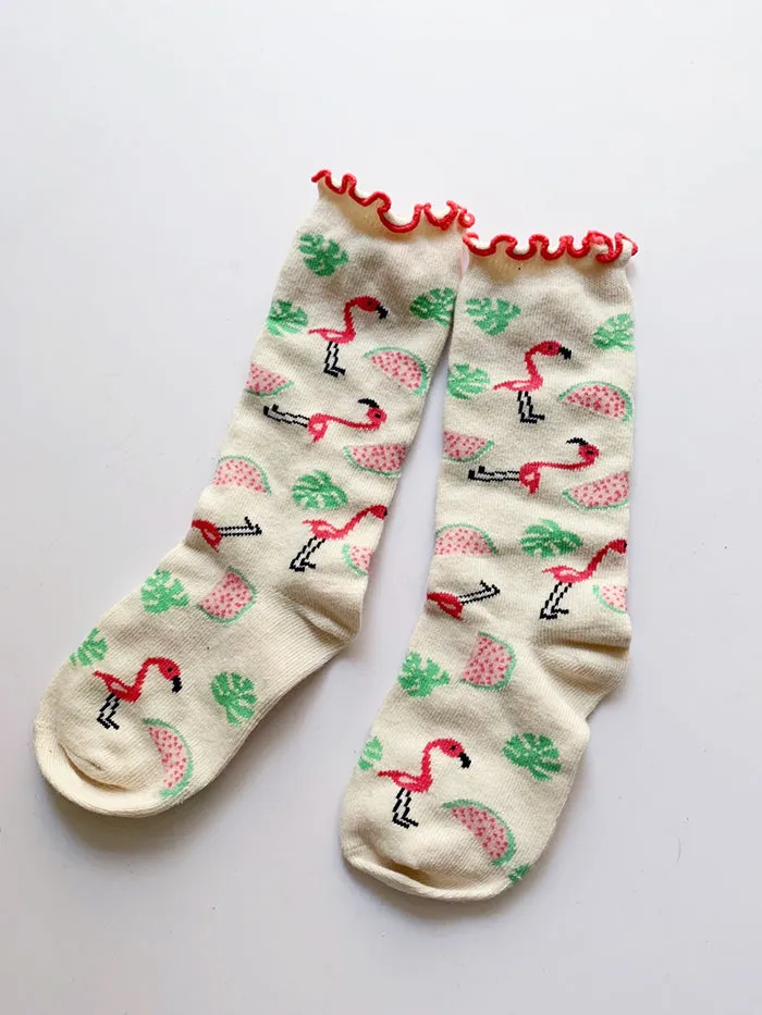 3 Pack Kids' Socks | Cotton | Flamingo+Cat+Rabbit