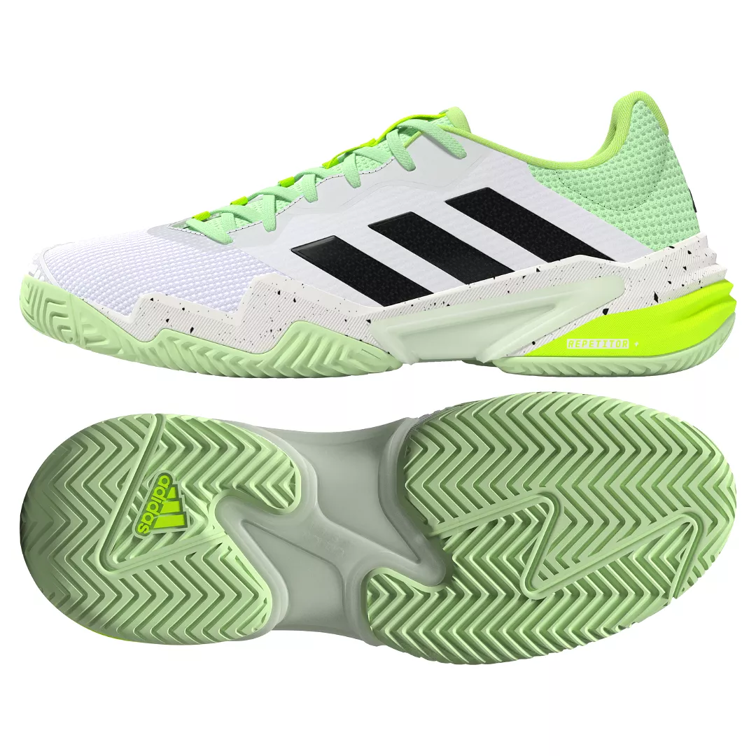 Adidas Barricade 13 Mens Tennis Shoes - White/Black/Green