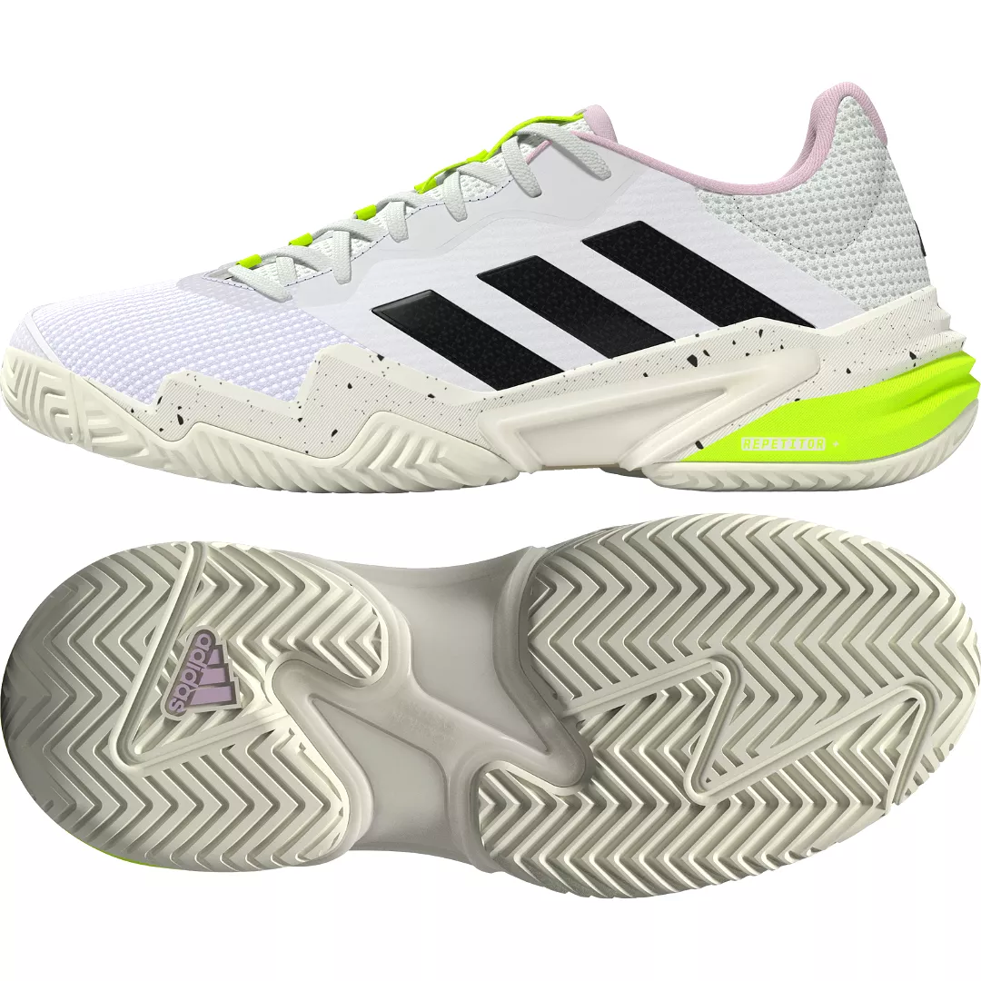 Adidas Barricade 13 Women Tennis Shoes - White/Black/Jade