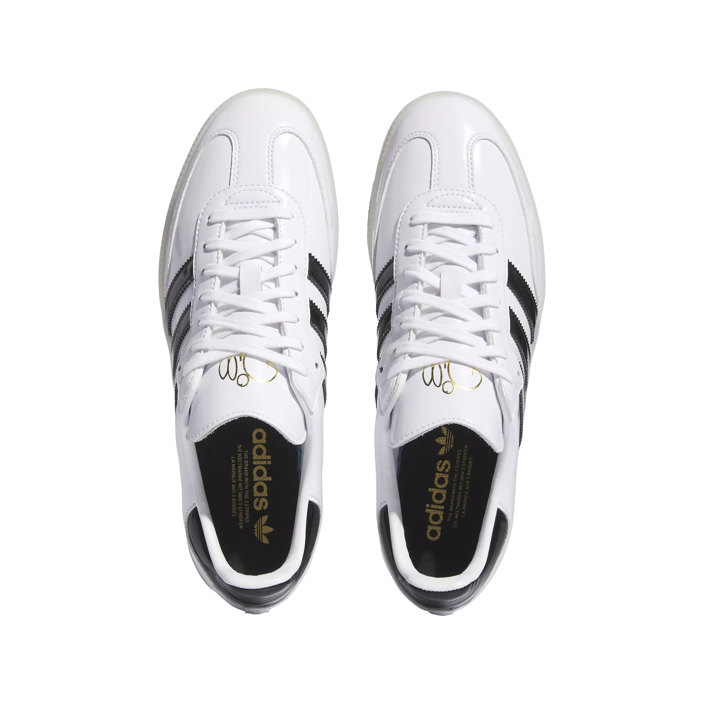 Adidas Dill Samba Patent Leather - Cloud White/Core Black/Gold Metallic