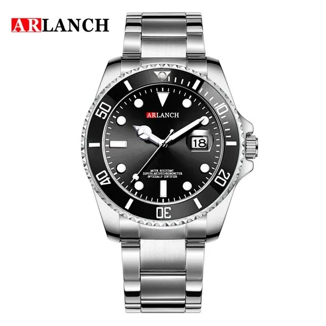 ARLANCH Men's Quartz Watch Top Brand Full Steel Luminous Date Waterproof Sport Business Quartz Watch S4729967