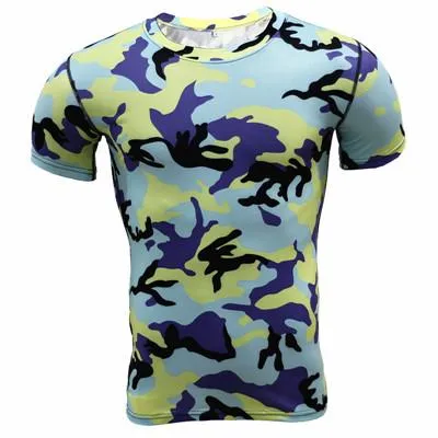 Base Layer Camouflage Crossfit Fitness Quick Dry Tight T-Shirts Tops & Tees