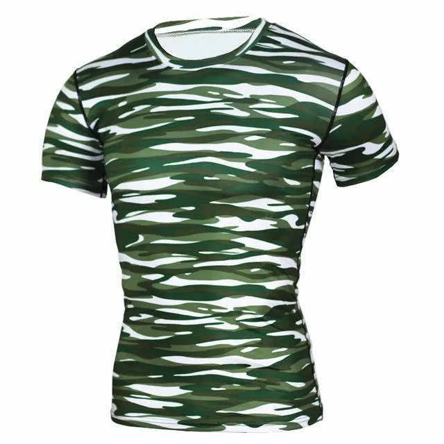 Base Layer Camouflage Crossfit Fitness Quick Dry Tight T-Shirts Tops & Tees