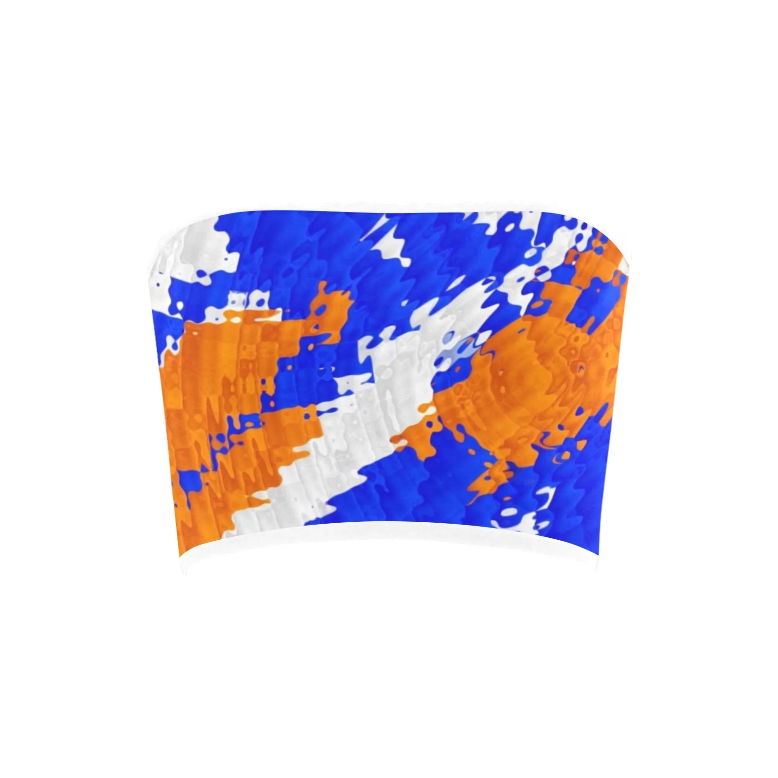 Blue and Orange Bass Drop Bandeau Top