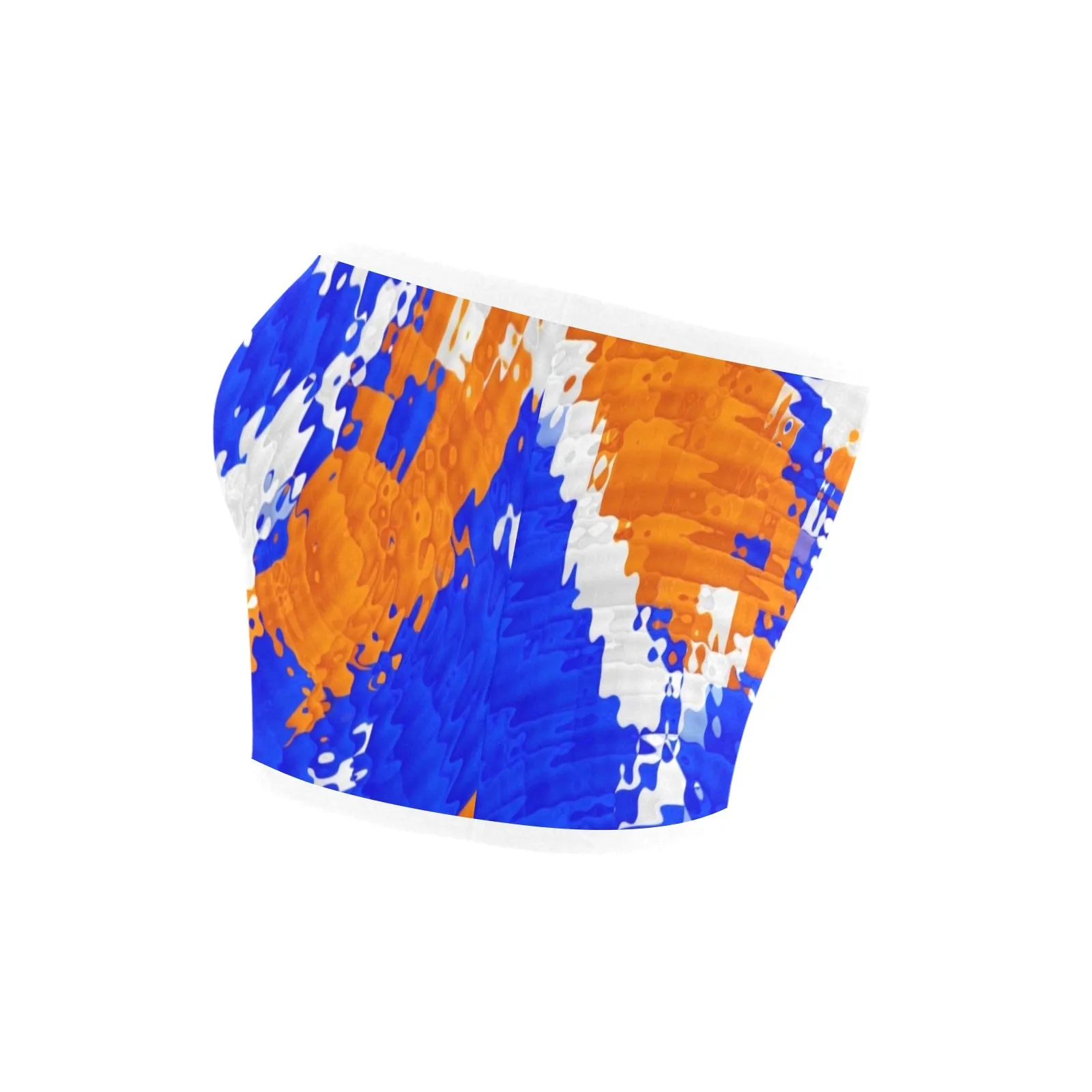 Blue and Orange Bass Drop Bandeau Top