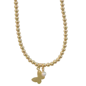 Butterfly Pearl Necklace