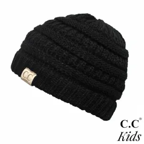 C.C Kid's Solid Knit Beanie- Black