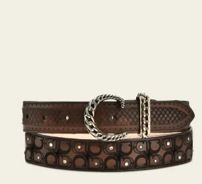 CDA30PH - Cuadra brown western cowgirl python belt for women