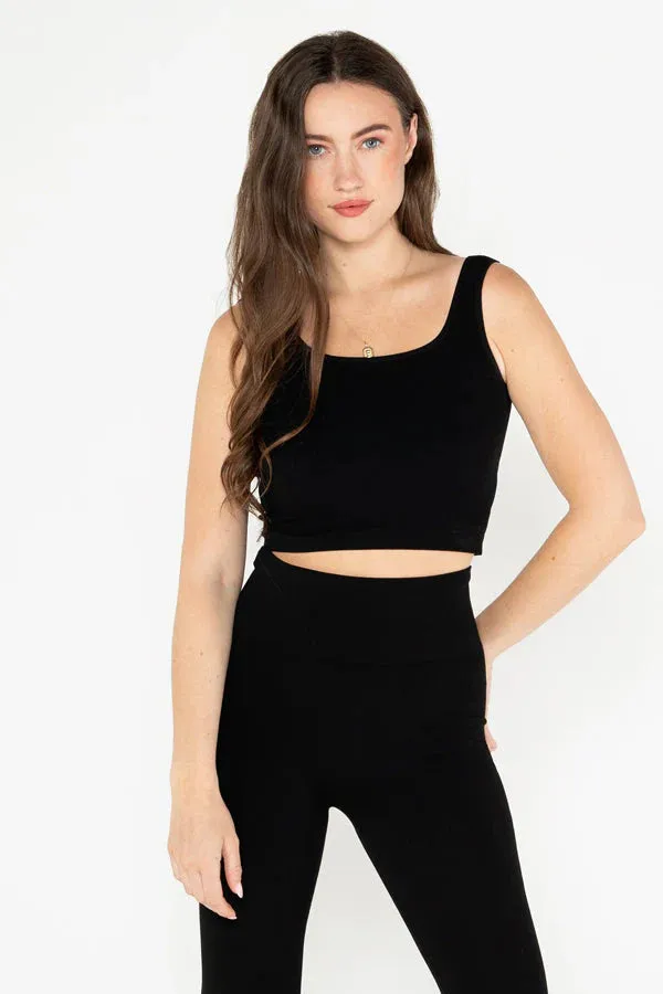 C’est Moi Rib Square Neck Tank