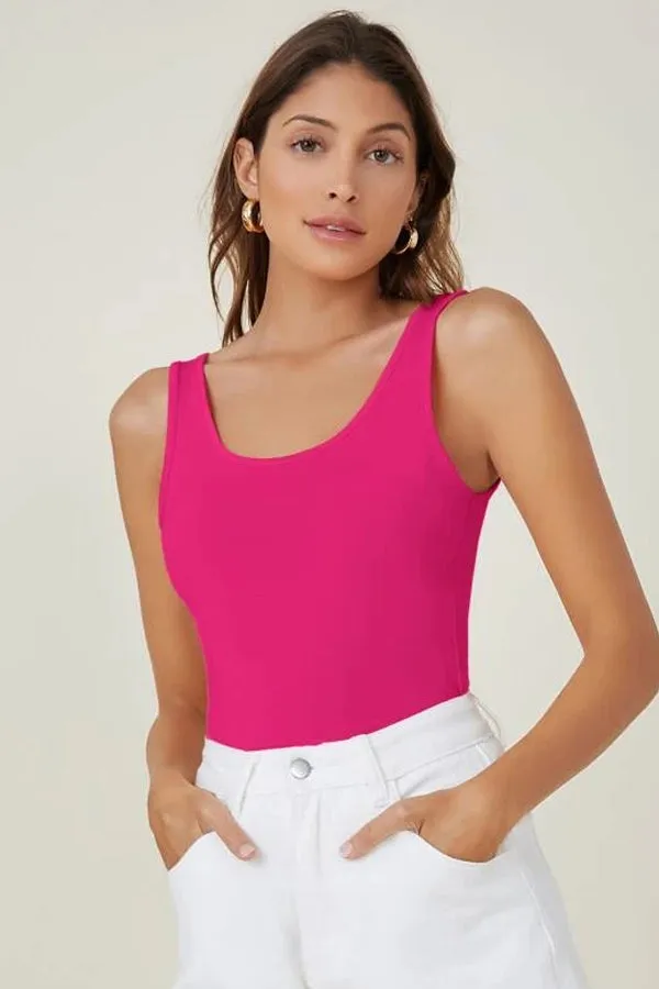 C’est Moi Rib Square Neck Tank