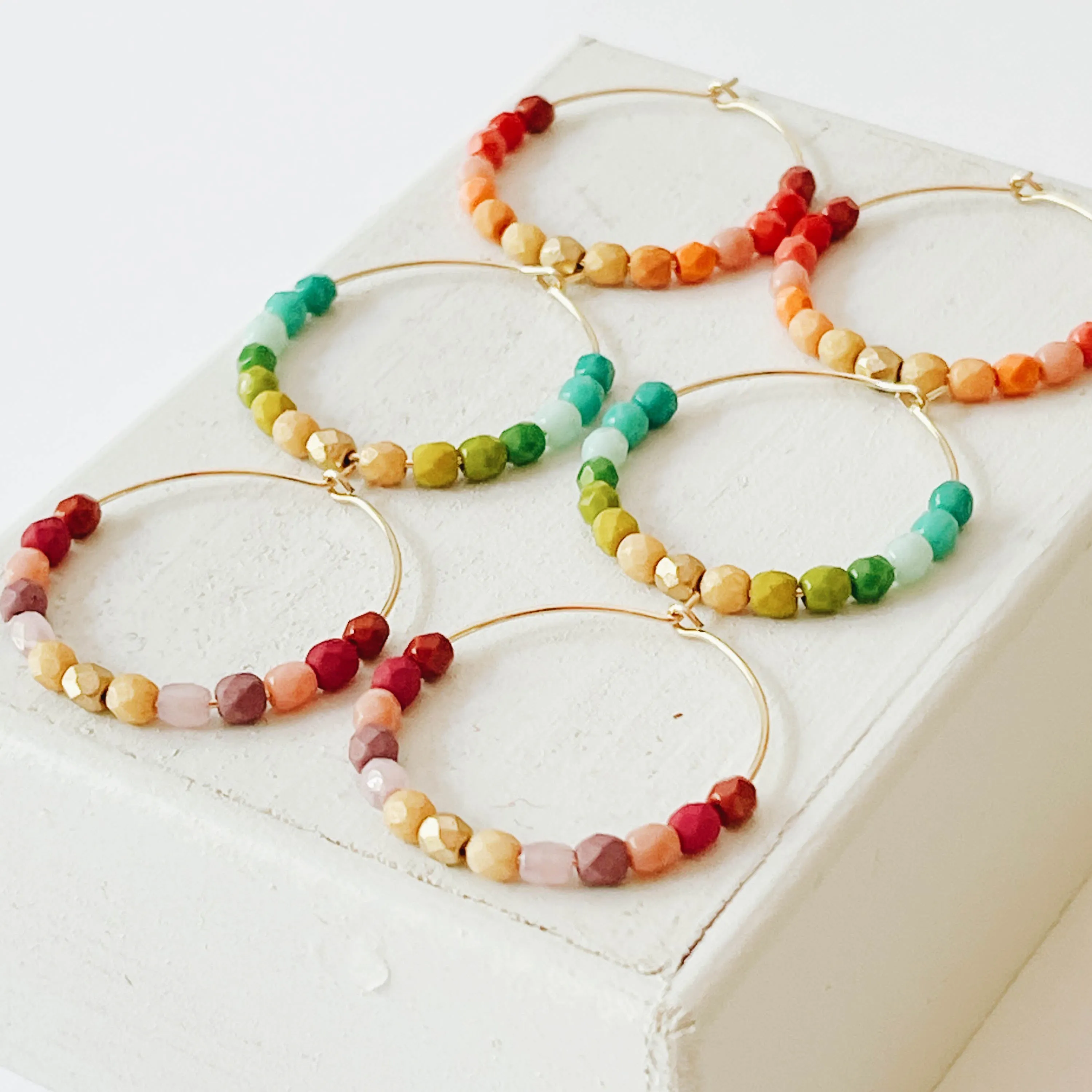 Colorful Gold Filled Ombre Hoops - WS