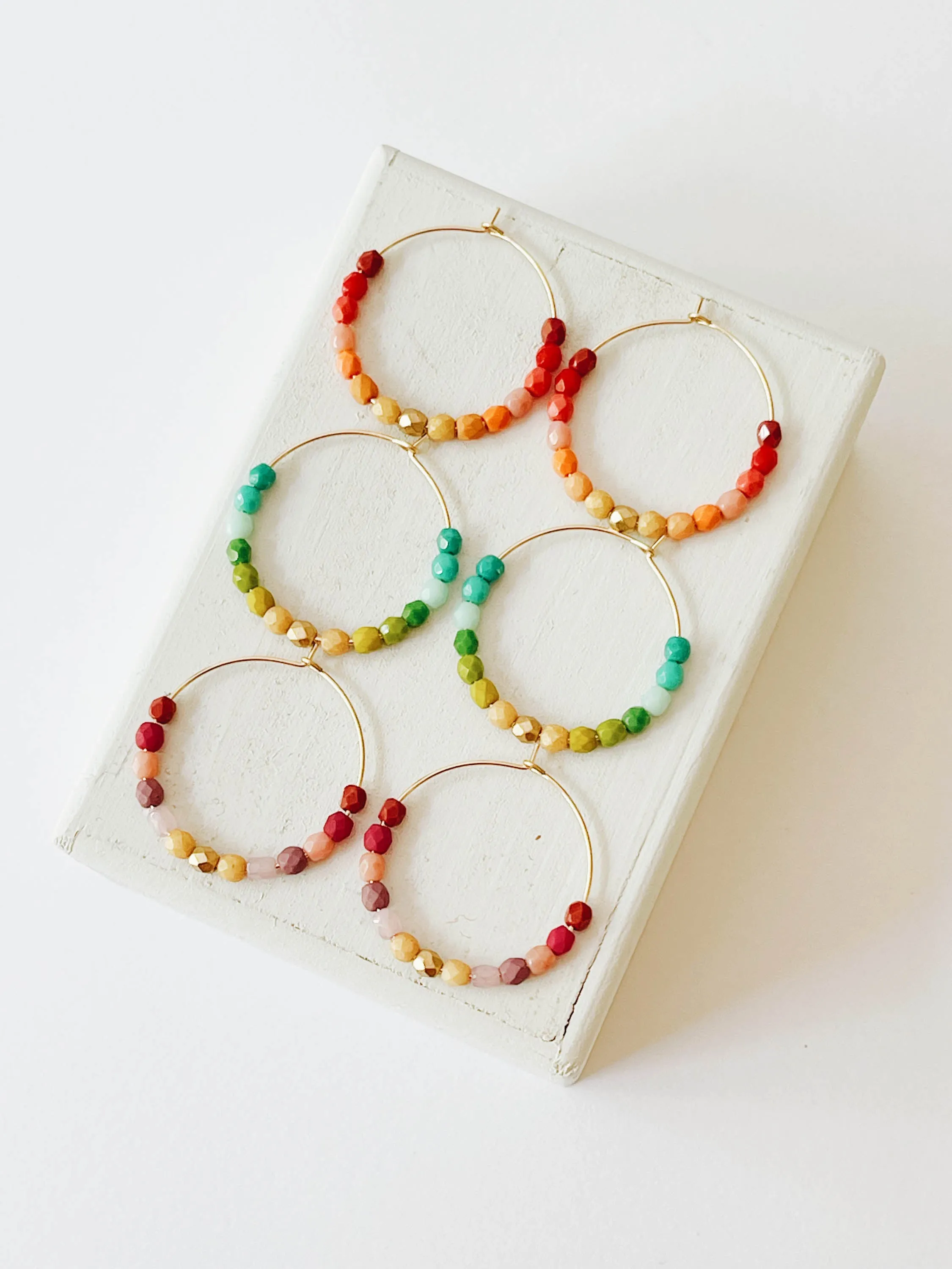 Colorful Gold Filled Ombre Hoops - WS