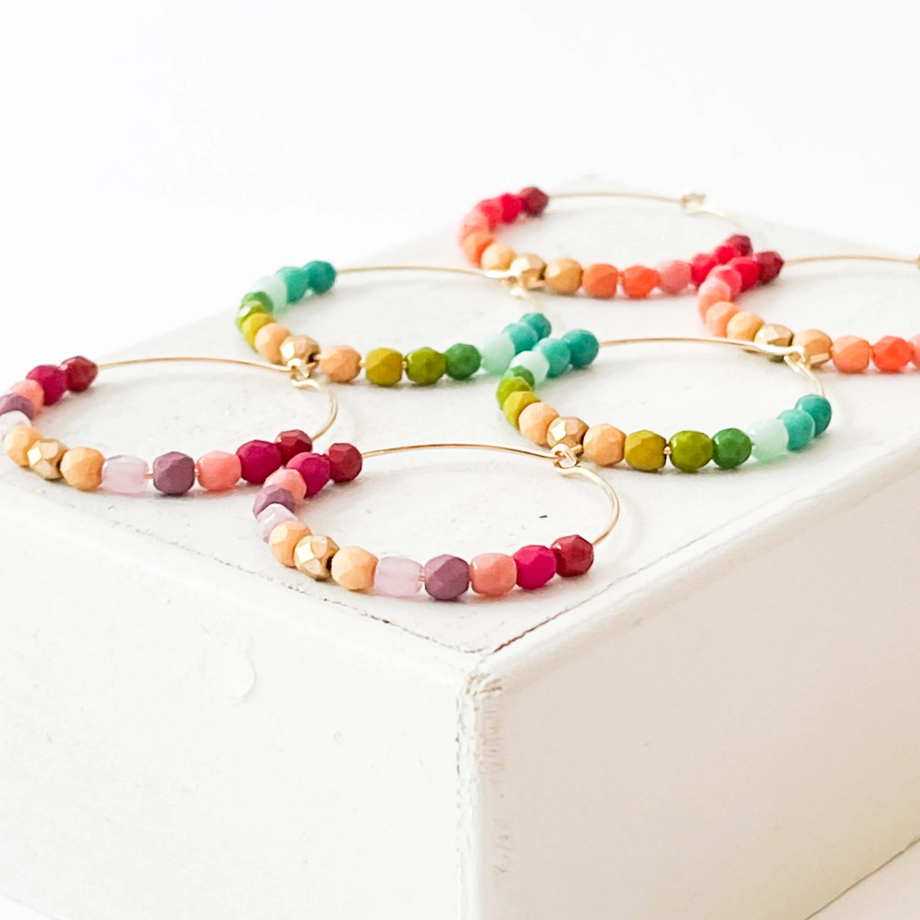 Colorful Gold Filled Ombre Hoops - WS