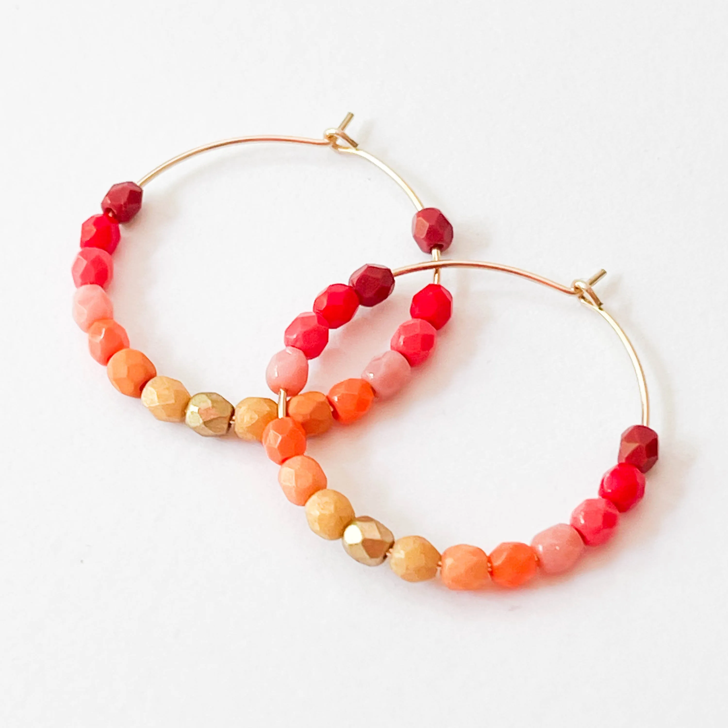 Colorful Gold Filled Ombre Hoops - WS