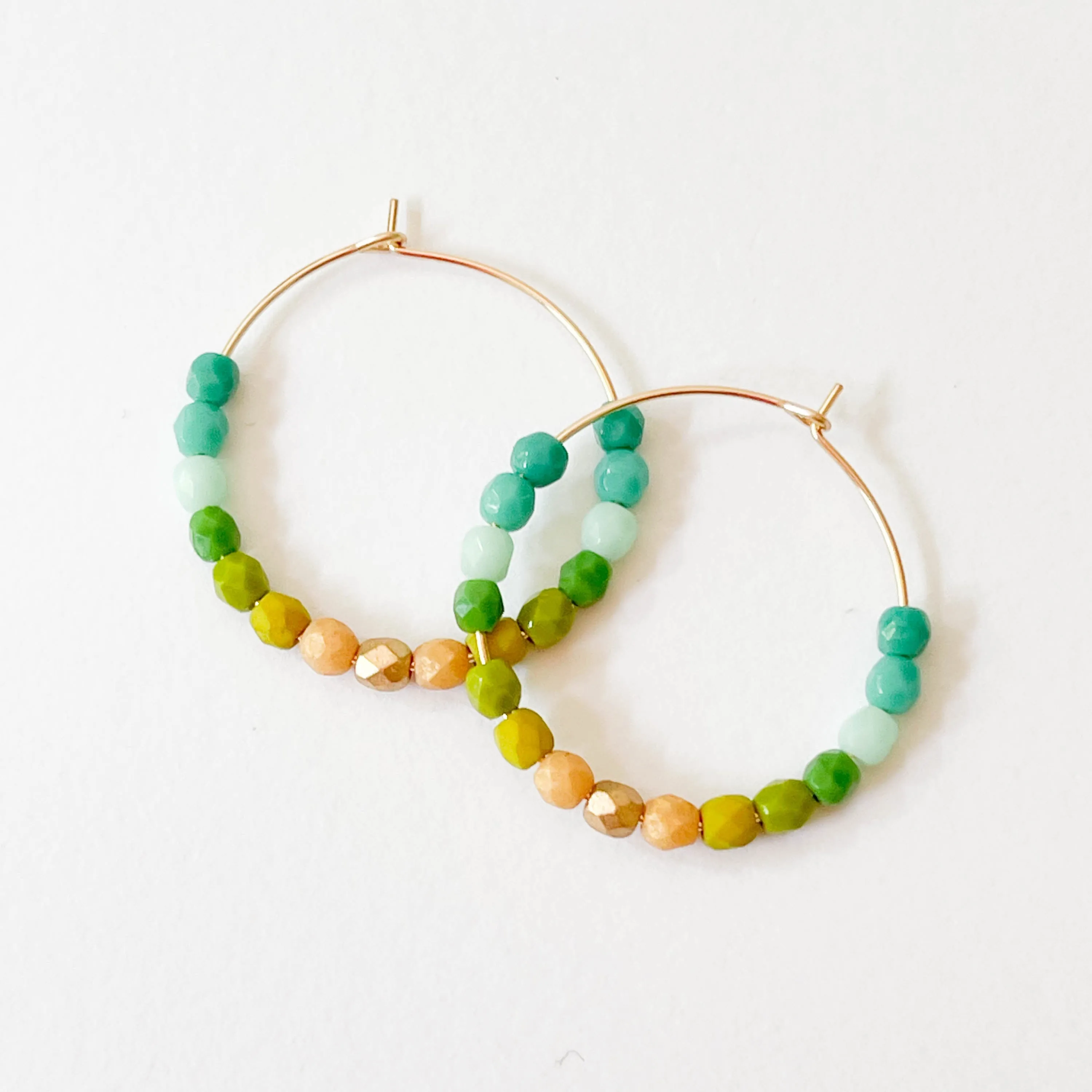 Colorful Gold Filled Ombre Hoops - WS