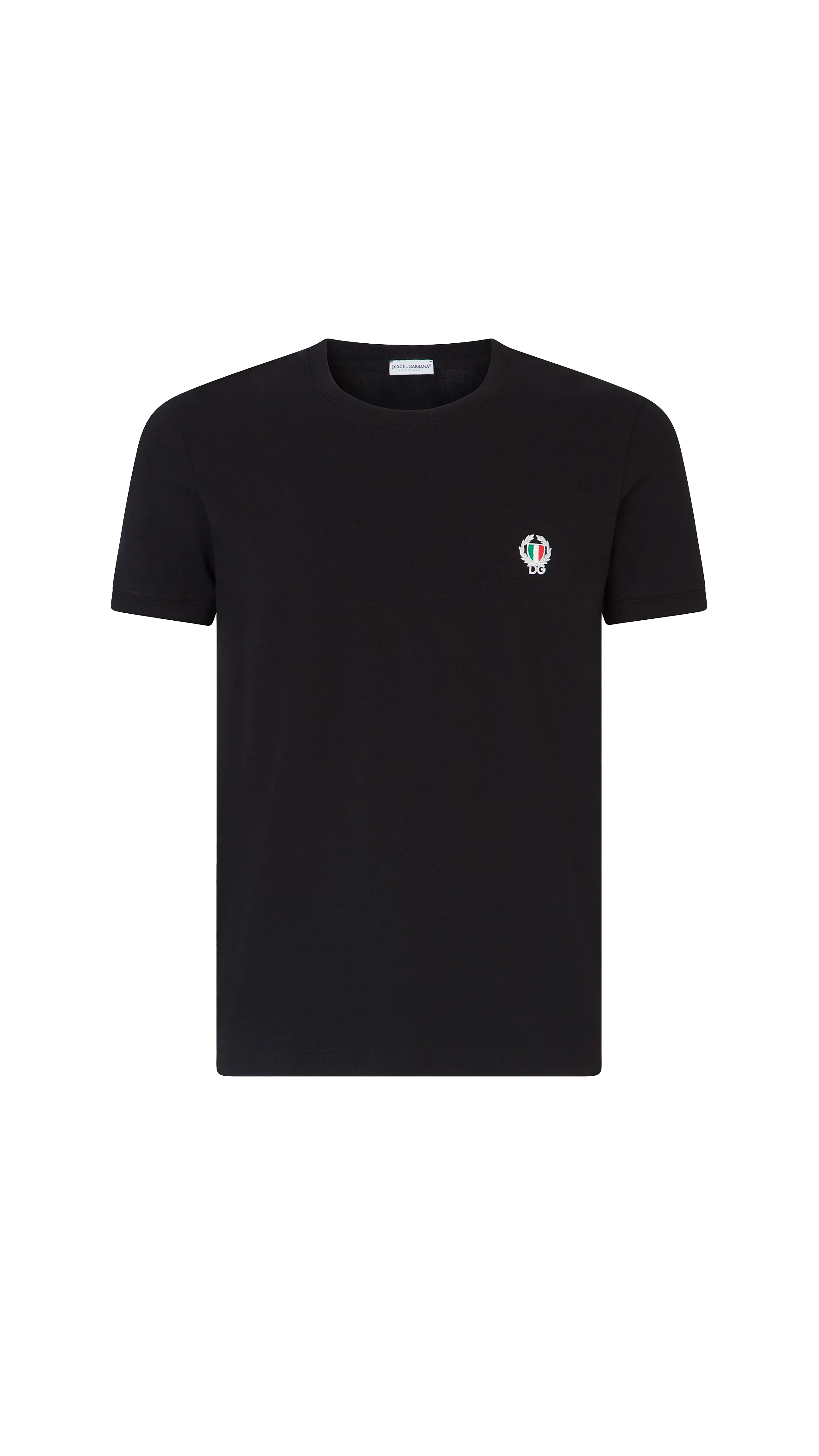 Cotton Undershirt With Dg Crest - Black