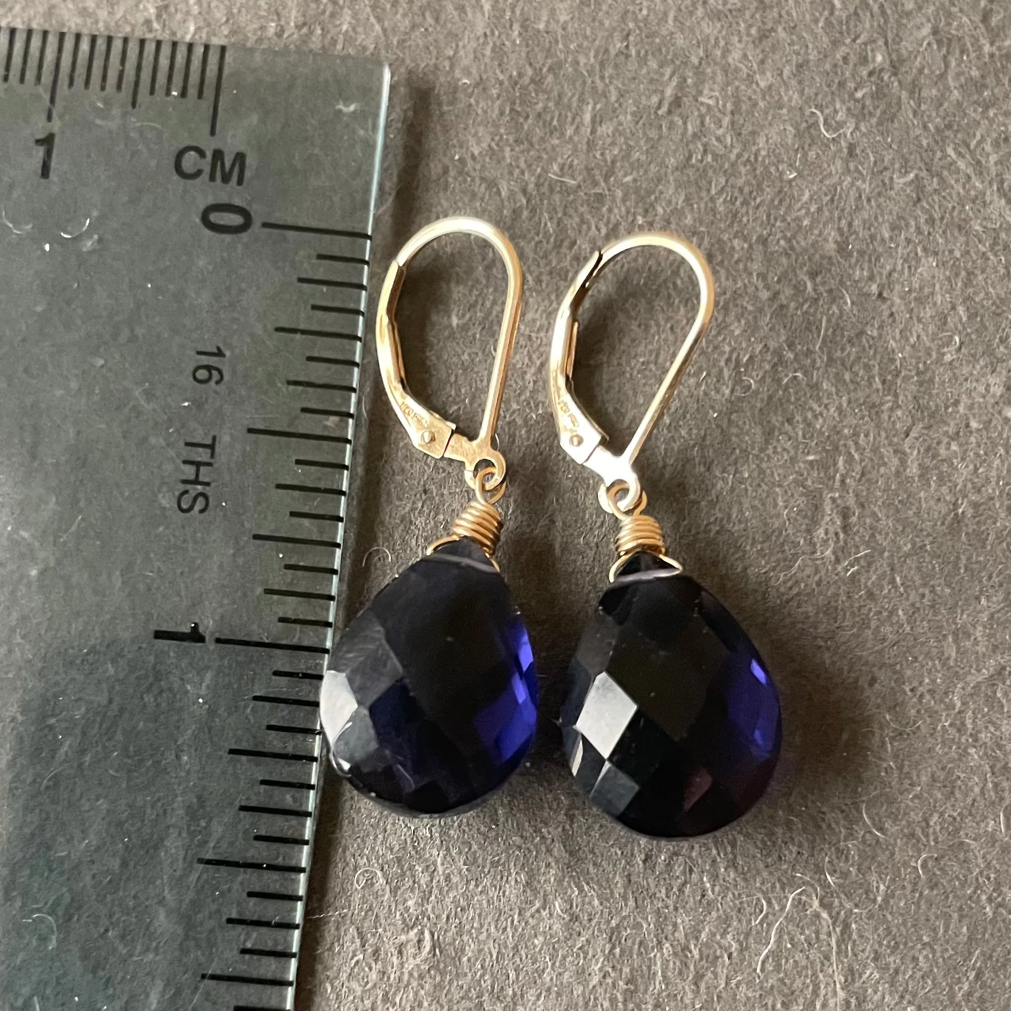 Deep Tanzanite Quartz Leverback Earrings