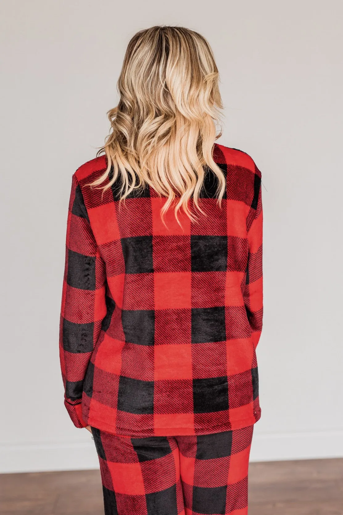 Fireside Comfort Buffalo Plaid Lounge Top- Red