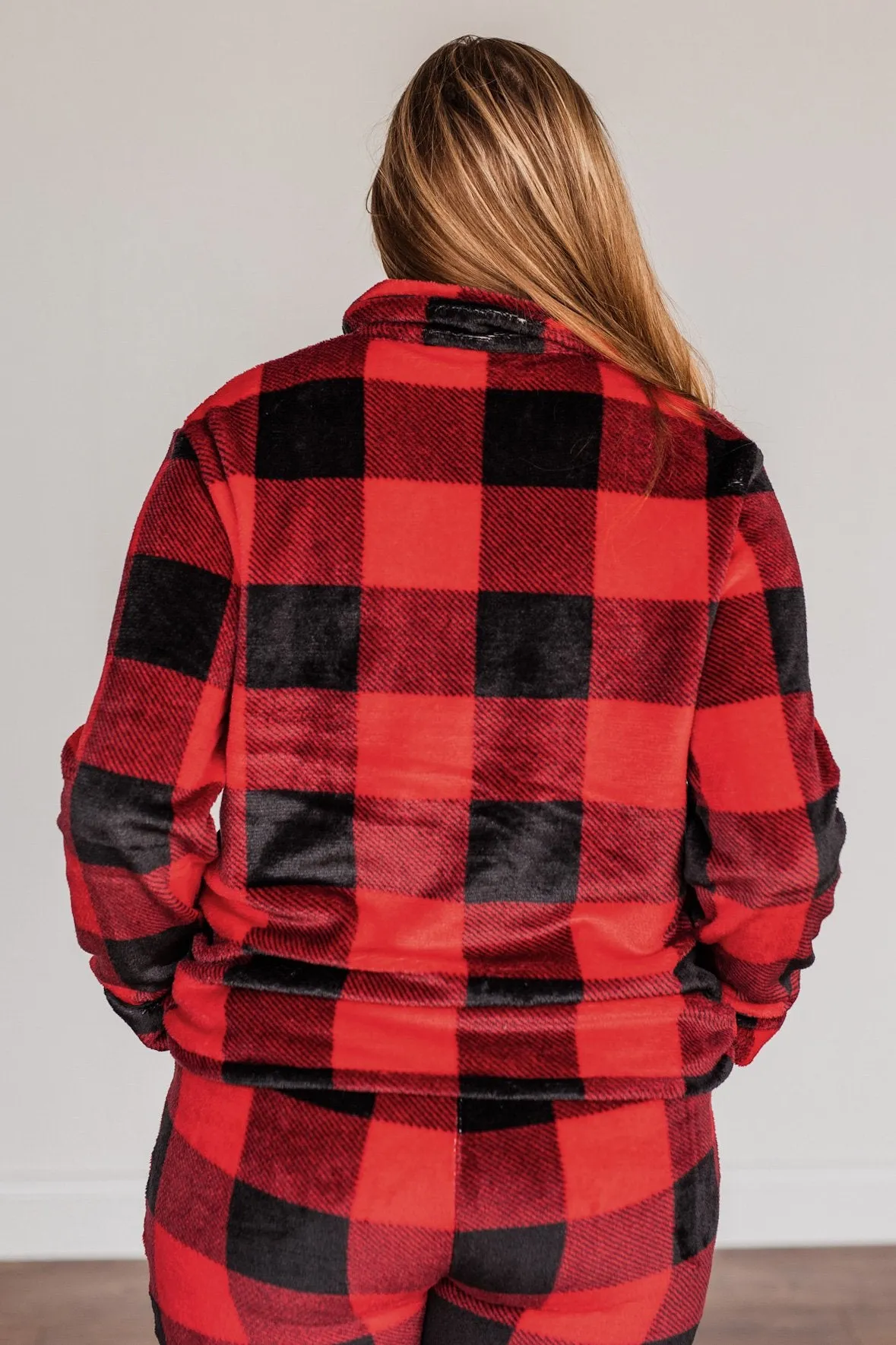 Fireside Comfort Buffalo Plaid Lounge Top- Red