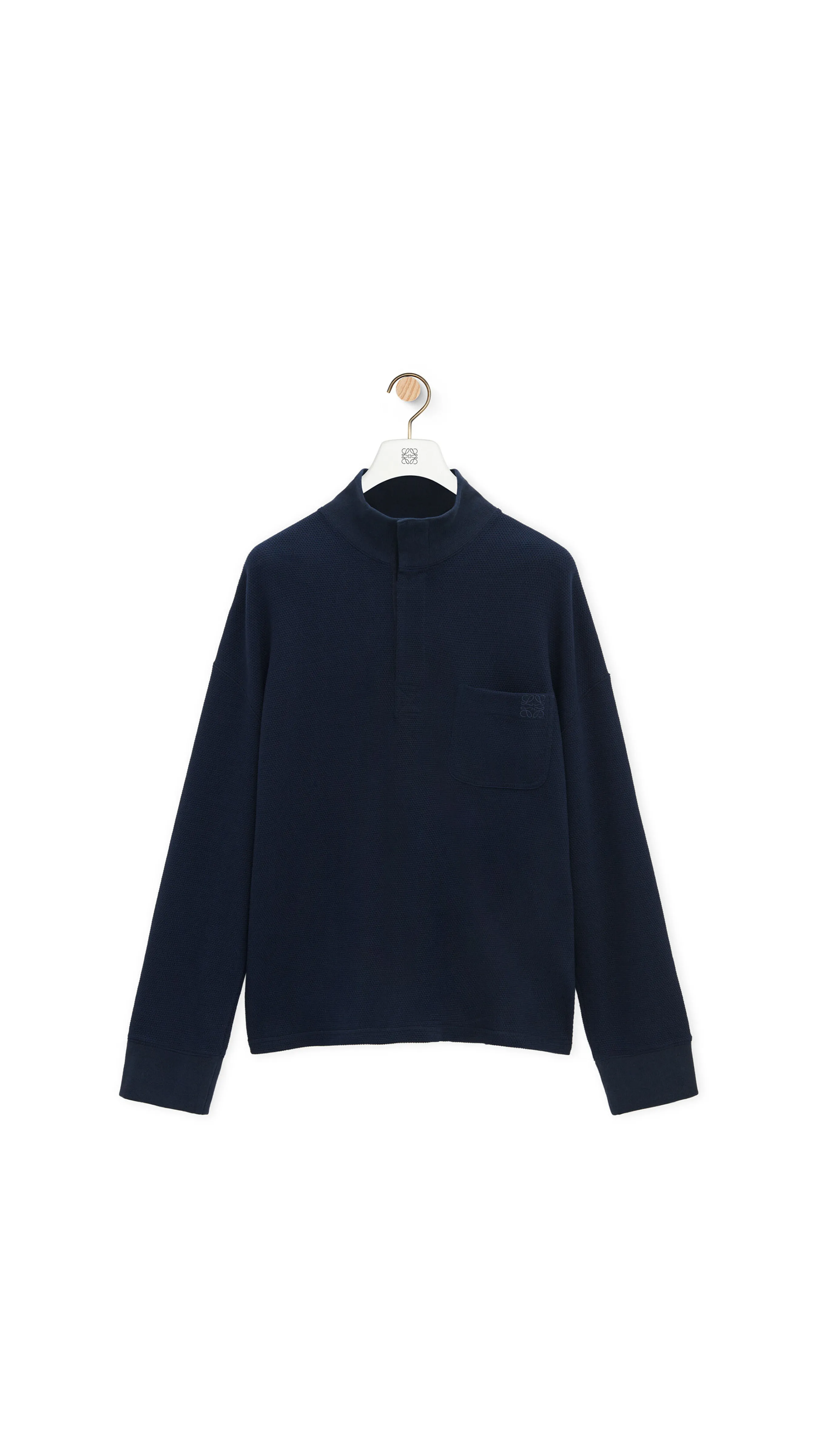 High Neck Polo - Blue