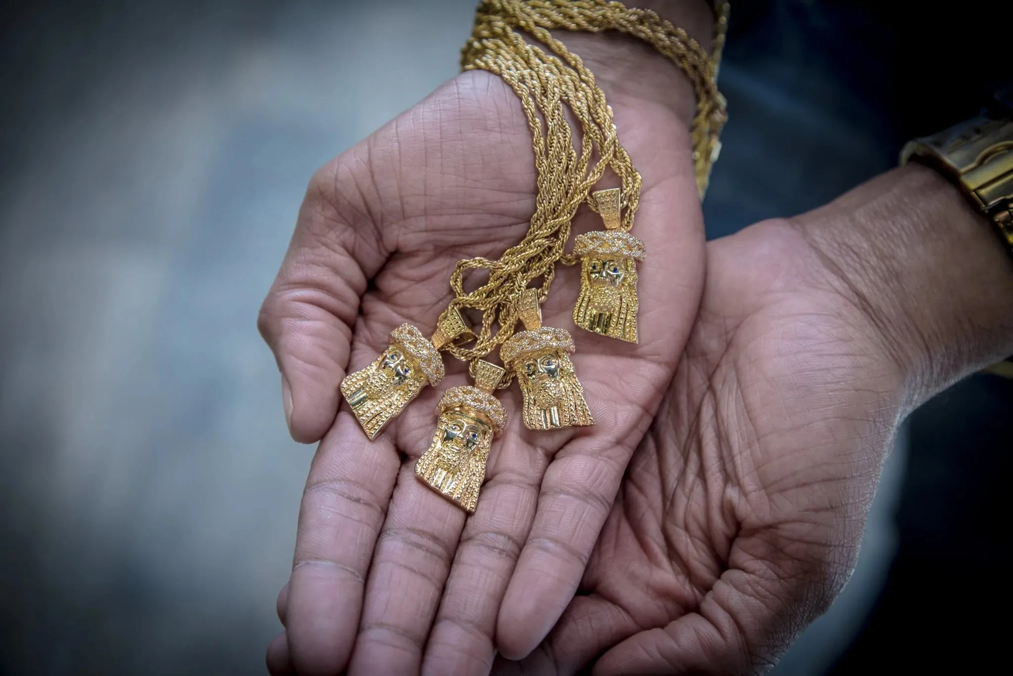 Iced Out 18K Gold Plated Mini Jesus Piece | Golden Gilt