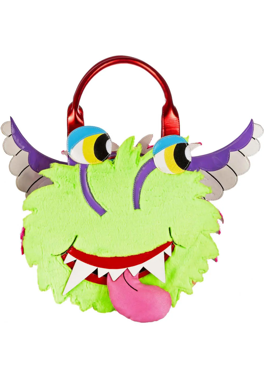 Irregular Choice Fluffy Freaks Monsters Bag Red Green