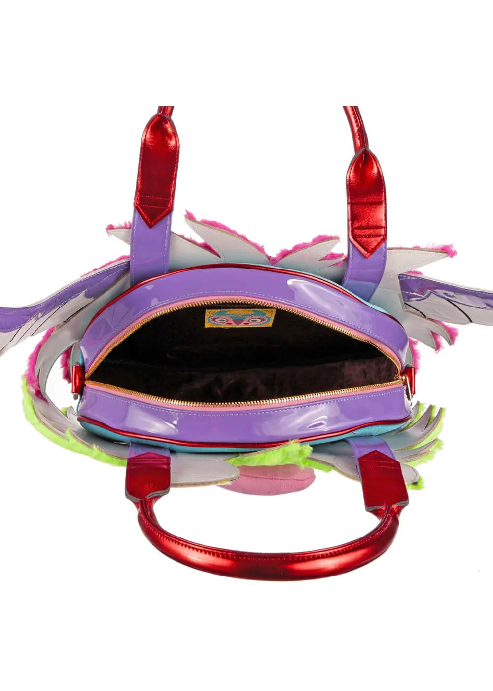 Irregular Choice Fluffy Freaks Monsters Bag Red Green