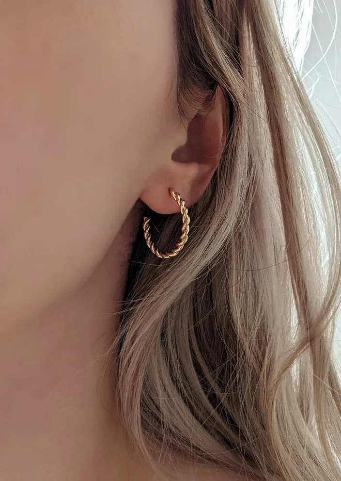 Kate Twist Gold Hoops by Layer the Love