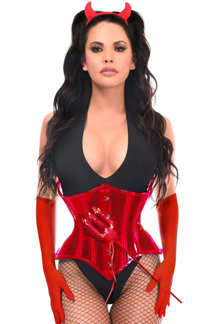 Lavish 4 PC Red Festival Devil Corset Costume