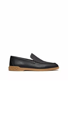 Leisure Flows Slip-on In Grainy Calfskin - Black