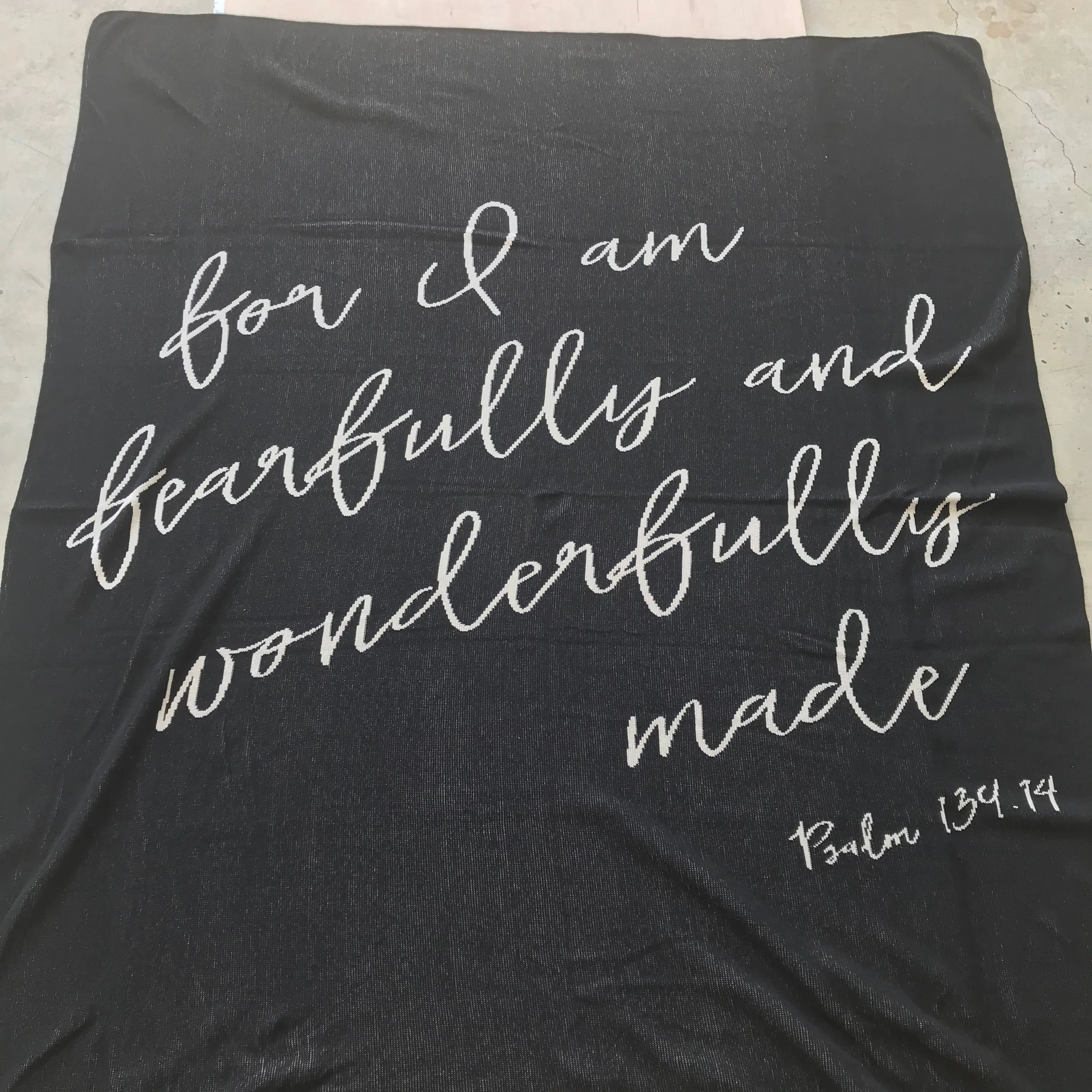 Made in the USA | Recycled Cotton Blend  Fearfully and Wonderfully Made Throw Blanket