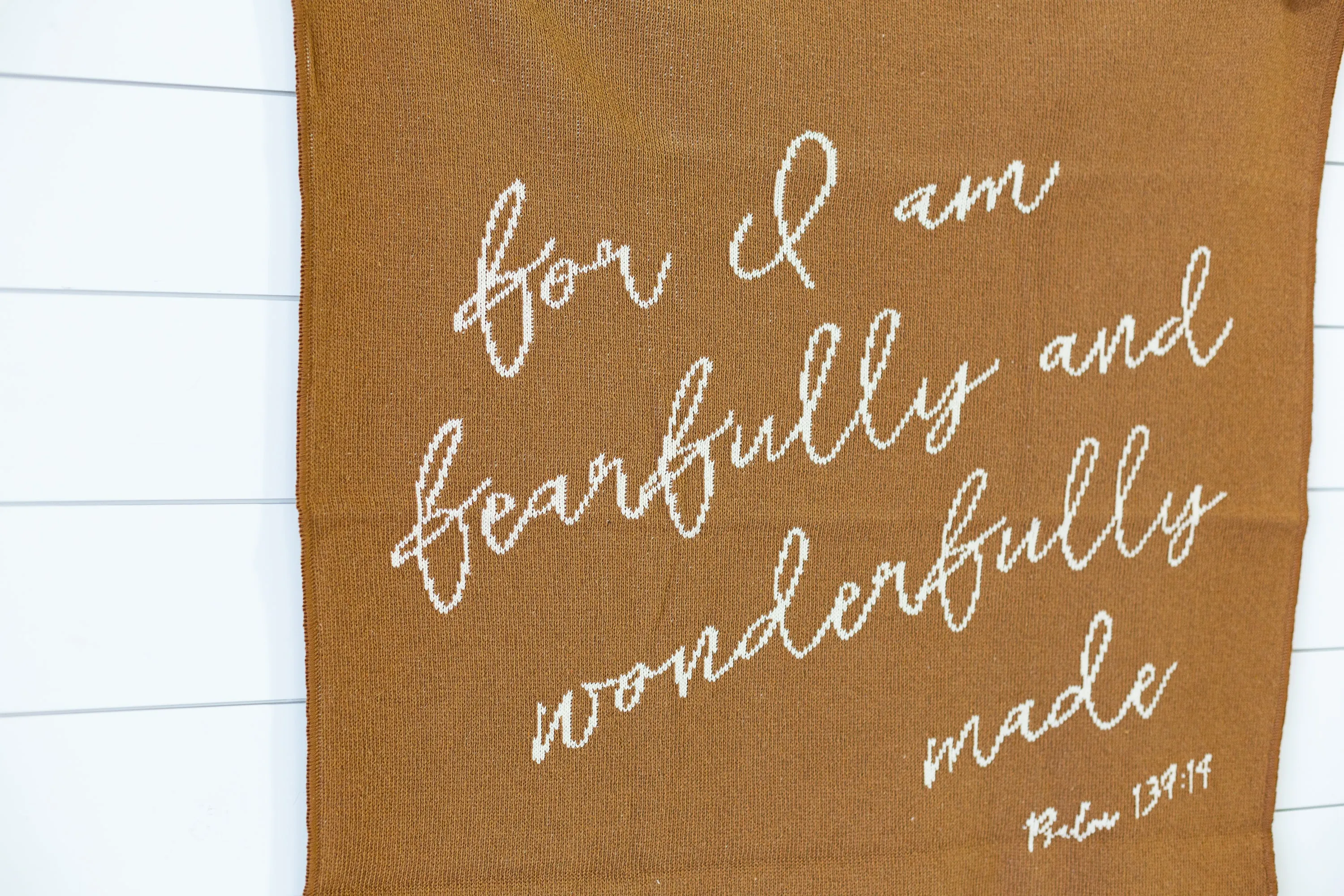 Made in the USA | Recycled Cotton Blend  Fearfully and Wonderfully Made Throw Blanket