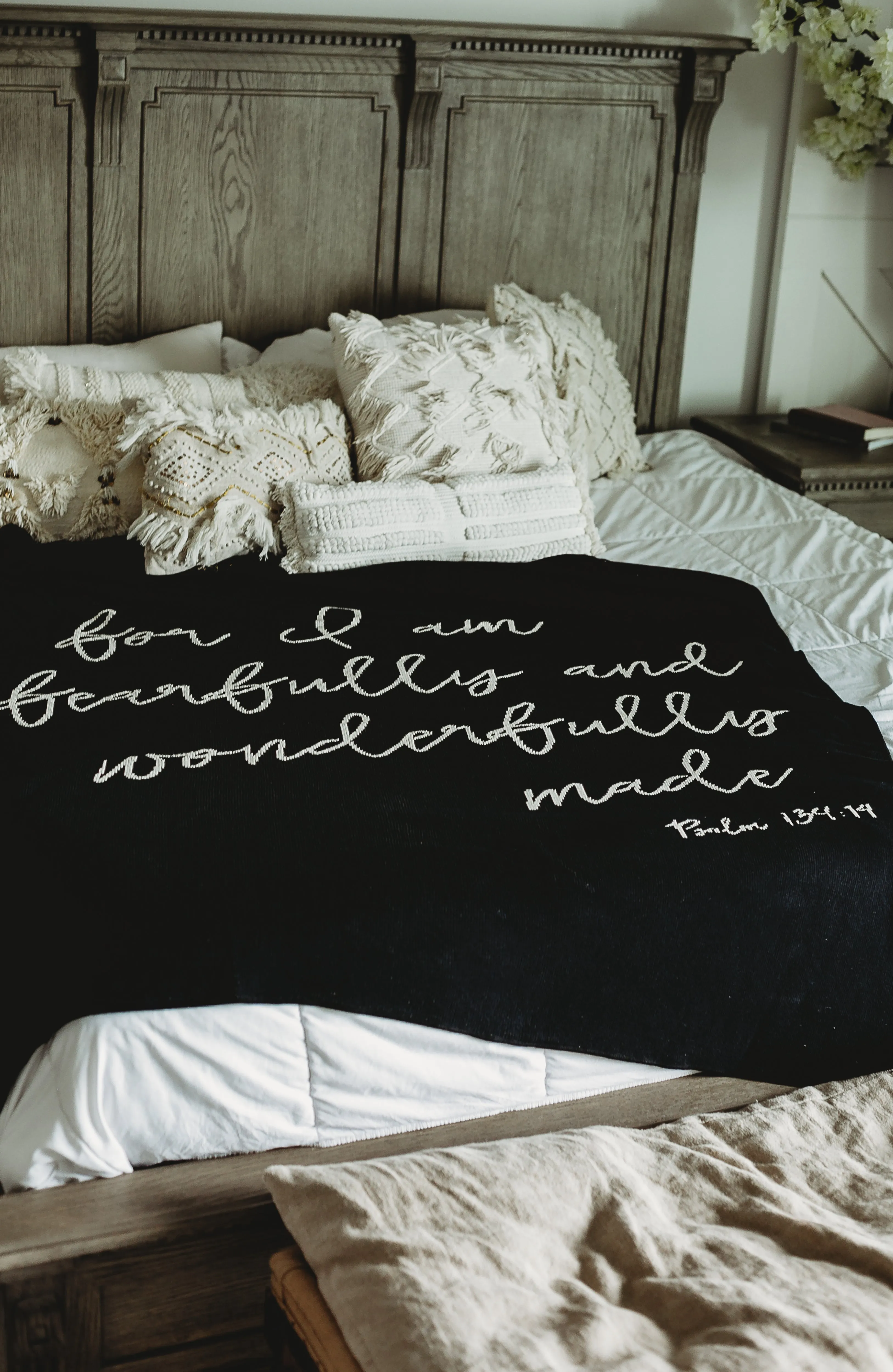 Made in the USA | Recycled Cotton Blend  Fearfully and Wonderfully Made Throw Blanket