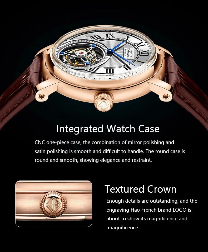 Men's Classic Manual Tourbillon Mechanical Business Waterproof Sapphire Watch