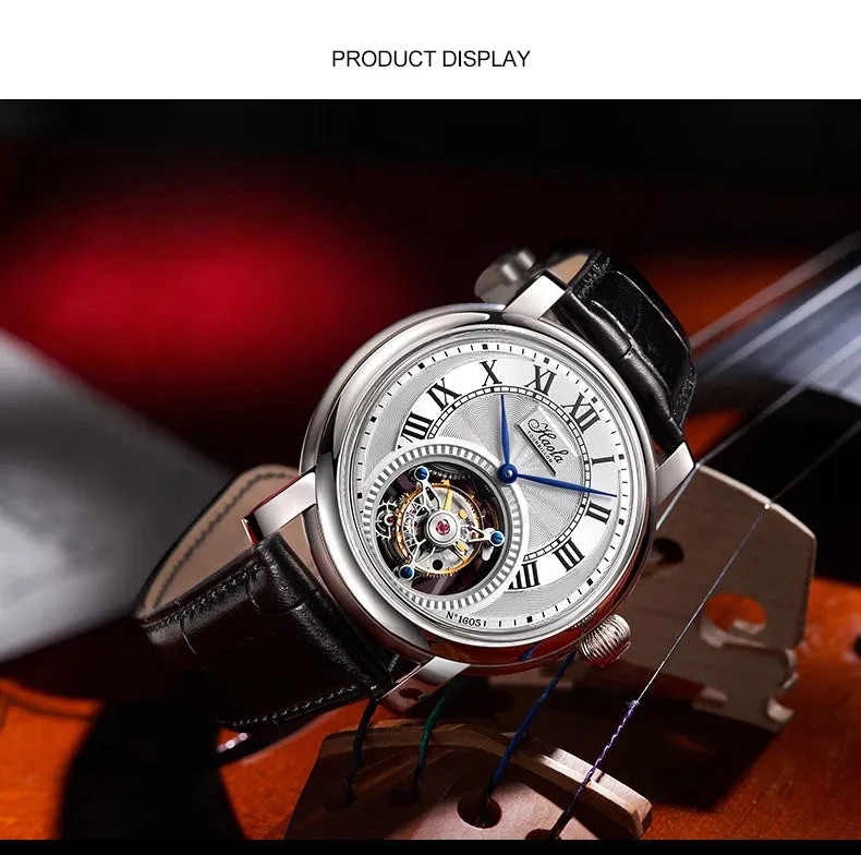 Men's Classic Manual Tourbillon Mechanical Business Waterproof Sapphire Watch