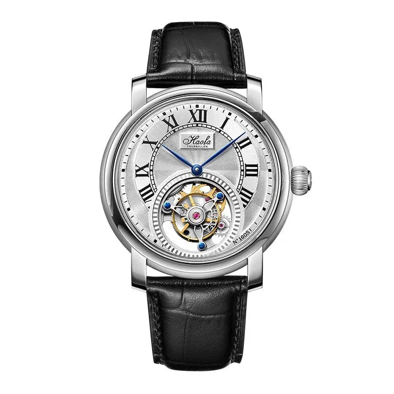 Men's Classic Manual Tourbillon Mechanical Business Waterproof Sapphire Watch