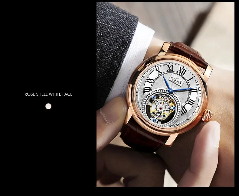 Men's Classic Manual Tourbillon Mechanical Business Waterproof Sapphire Watch