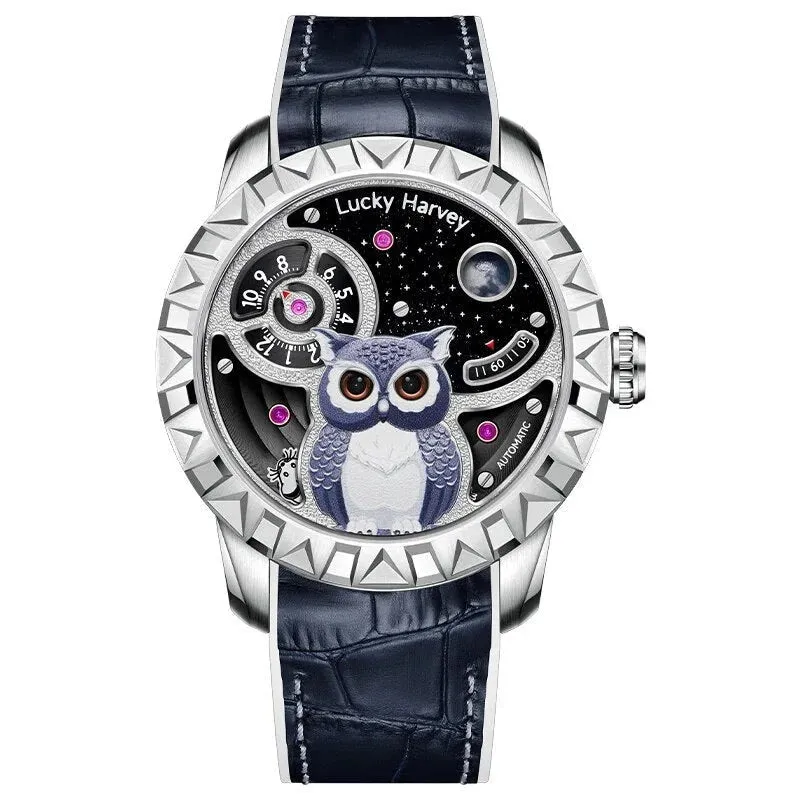 Men's Owl Shape Dial Automatic Movement Waterproof Mechanical Watch