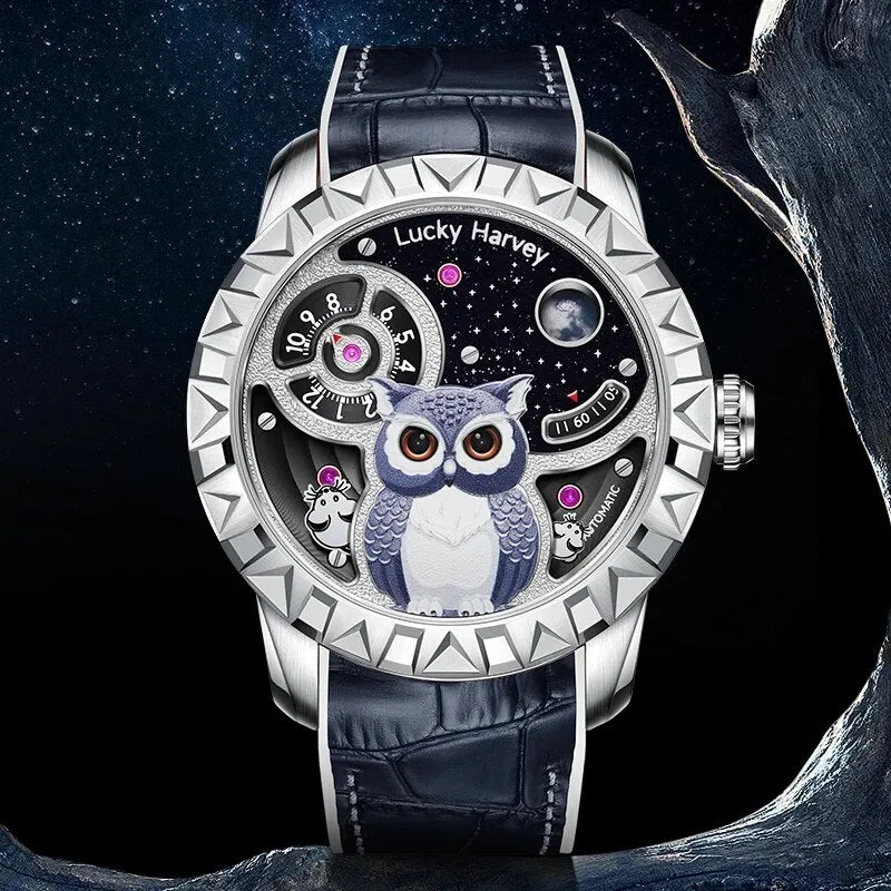 Men's Owl Shape Dial Automatic Movement Waterproof Mechanical Watch