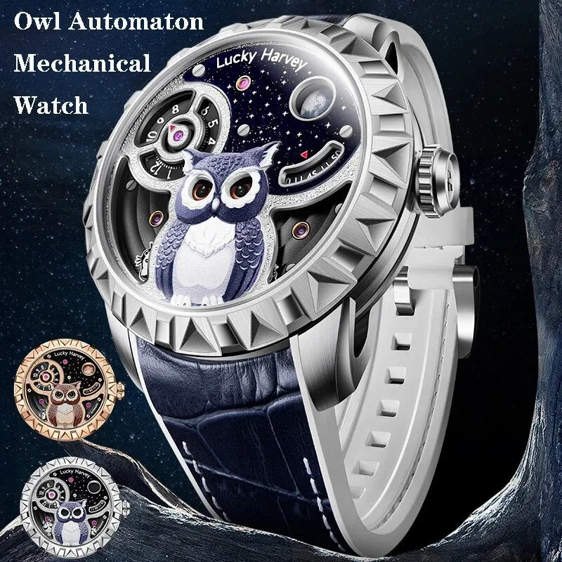 Men's Owl Shape Dial Automatic Movement Waterproof Mechanical Watch