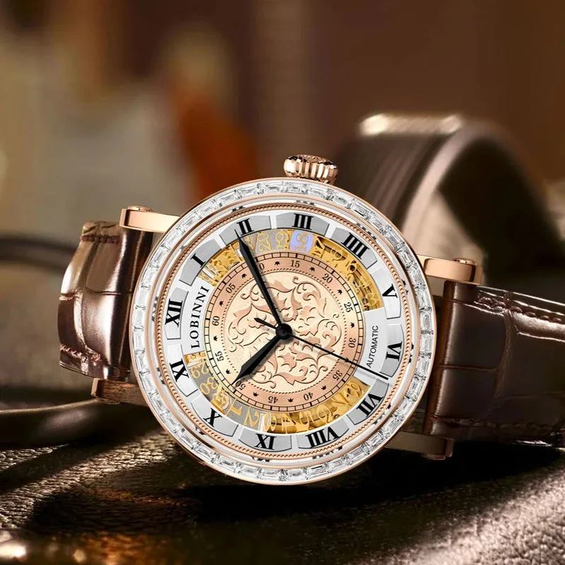 Men's Vintage Luxury Automatic Self-Wind Waterproof Mechanical Watch