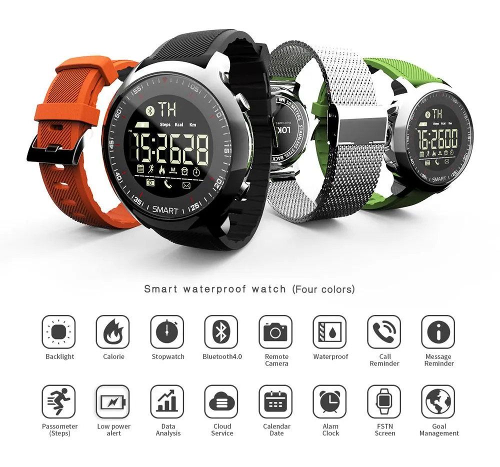 Men's Waterproof Swimming Bluetooth Outdoor Sport Smartwatch with Pedometer