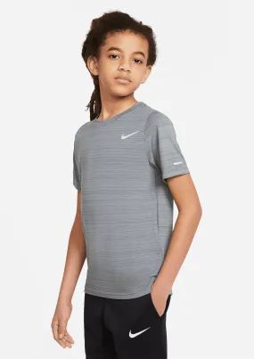 Nike Dri-FIT Miler Big Kids Training Top Grey  DD3055 084