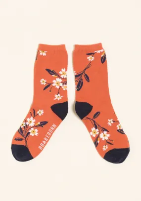 Orange Primrose Sock