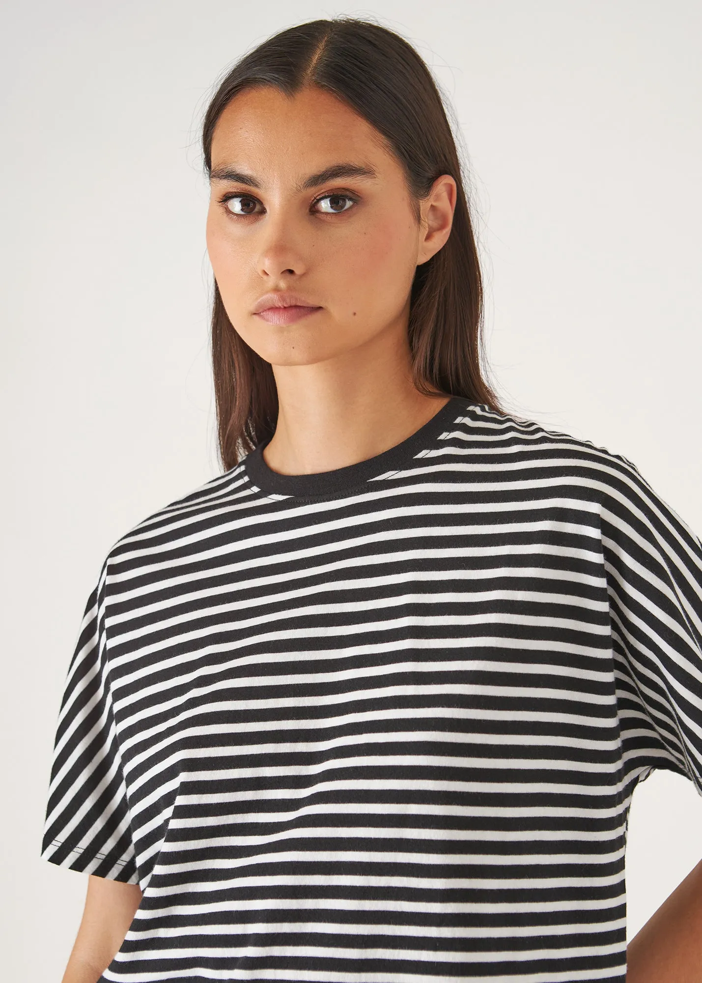 ORGANIC PIMA COTTON STRIPE DOLMAN T-SHIRT